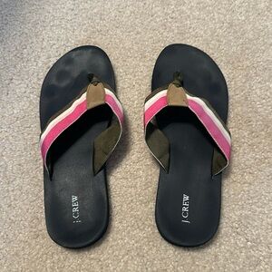 J.Crew sandals. Black, pink and brown.